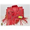 Image 1 : COWBOY TRENDY RED VEGAN LEATHER CROSSBODY PURSE