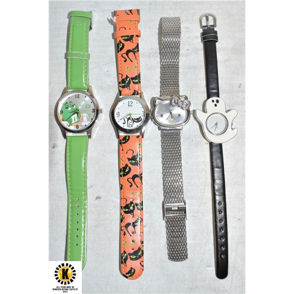 4 FUN FASHION WATCHES (NEW BATTERIES)