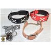 2 CROSS & BONE DOG & BARK BUSTER & CHAIN COLLARS