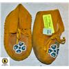 KIDS BEADED HIDE WRAP AROUND TRADITIONAL MOCCASINS