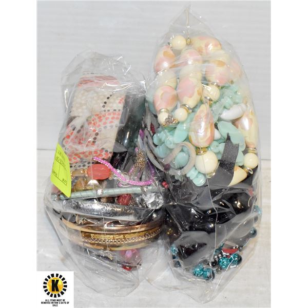 2 BAGS OF VINTAGE MIX ESTATE JEWELRY TOGETHER