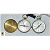 Image 1 : 2 VINTAGE BRASS COMPASSES ONE IS MADE IN FRANCE