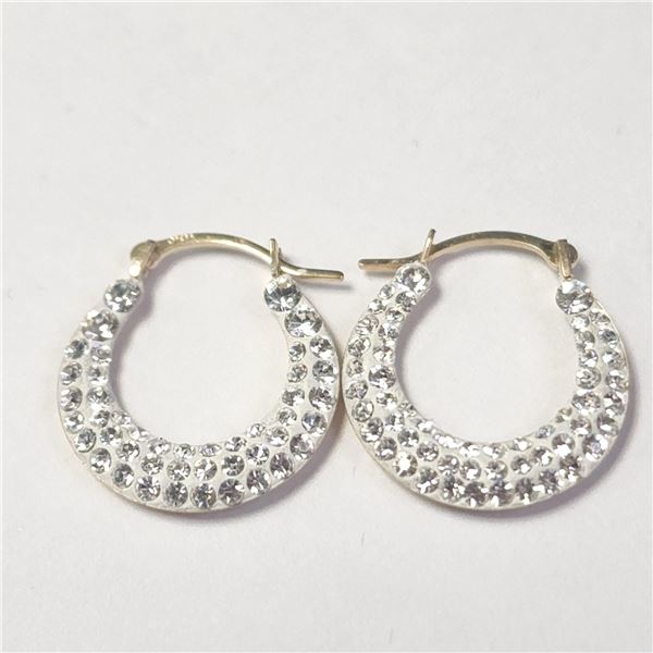 BZ1215-94 10K YELLOW GOLD CRYSTAL 0.74G EARRINGS