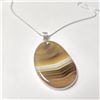 Image 2 : BZ1215-96 SILVER AGATE 16" NECKLACE