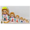 Image 1 : LARGE 10 INCH HAND PAINTED STACKING DOLL SET