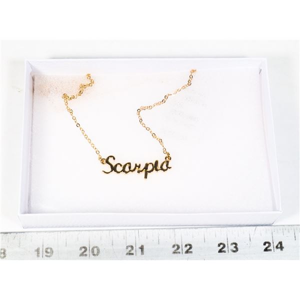 NEW GOLD TONE HOROSCOPE CHAIN SCORPIO