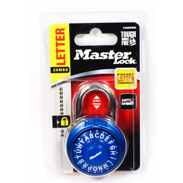 NEW MASTER LOCK LETTER COMBINATION LOCK