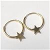 Image 1 : BZ1252-43 14K MINI STAR HOOP EARRINGS