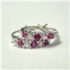 Image 1 : BZ1252-33 SILVER CREATED RUBY EARRINGS