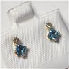 Image 1 : BZ1252-45 10K BLUE TOPAZ DIAMOND EARRINGS
