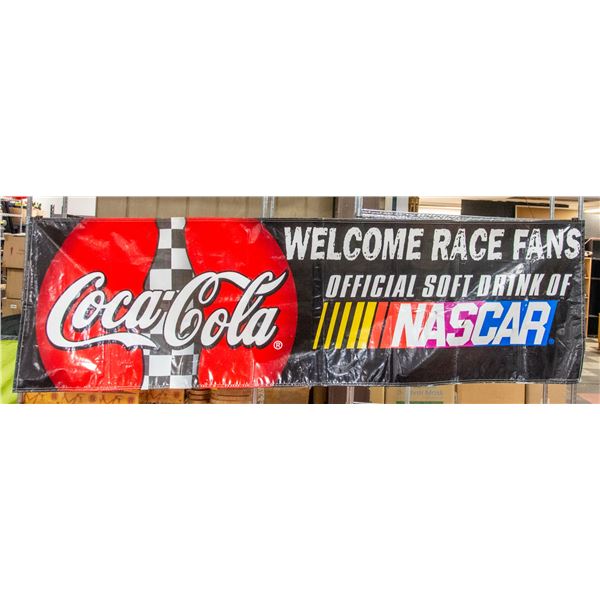 VINTAGE LARGE COCA-COLA NASCAR BANNER