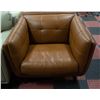 Image 2 : PAIR OF GENUINE BROWN LEATHER TUB CHAIRS