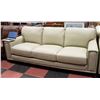 Image 1 : NEW GENUINE OFF WHITE LEATHER 3 SEATER SOFA