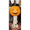 Image 1 : LARGE PUMPKIN TREAT DISH ON SKELETON STAND 34"