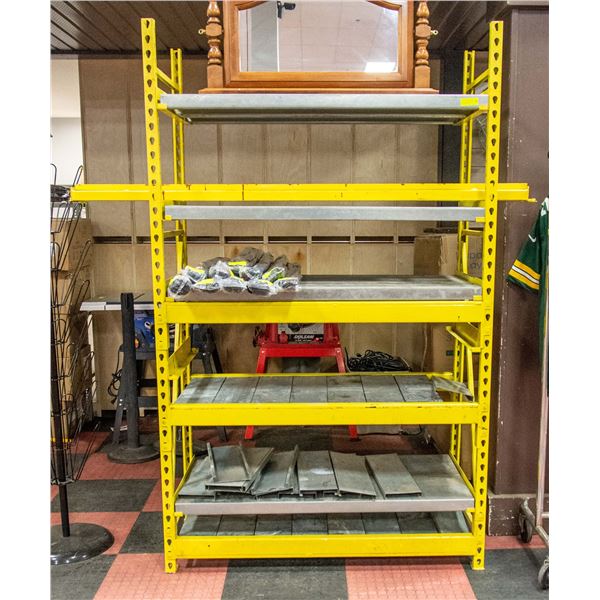 HEAVY DUTY YELLOW METAL SHELVING H-84