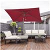 Image 1 : NEW OUTSUNNY RED RETANGLE PATIO TABLE UMBRELLA