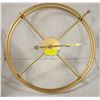 NEW REPACKED GOLDEN WALL CLOCK, BATTERY OPERATED