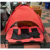Image 1 : NEWLY ASSEMBLED RAISED PET BED, BLACK/RED