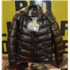 NEW GUESS LADIES PUFFER JACKET, BROWN, SIZE SMALL