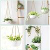 Image 1 : NEW 2 PACK OF WHITE HANGING PLANTERS, GOLDEN ROPE