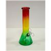 Image 1 : 8" GLASS BEAKER BONG 5MM THICK RASTA
