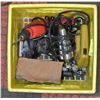 Image 1 : CRATE OF ASSORTED TOOLS PALM SANDER DRILL