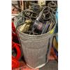 Image 1 : METAL GARBAGE CAN WITH VARIOUS POWER TOOLS