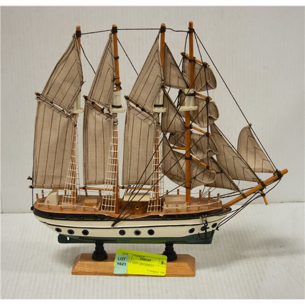 SMALL SHIP ORNAMENT 14" TALL