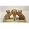 Image 1 : PAIR OF POLISHED STONE CAT BOOKENDS