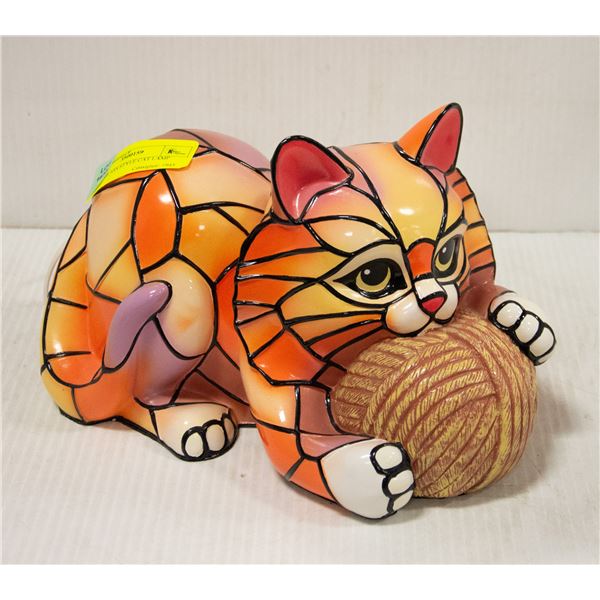 STAIN GLASS STYLE CAT LAMP