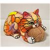 Image 1 : STAIN GLASS STYLE CAT LAMP