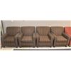 Image 1 : GROUP OF 4  BROWN FABRIC ARMCHAIRS 33" X 35" X 36"
