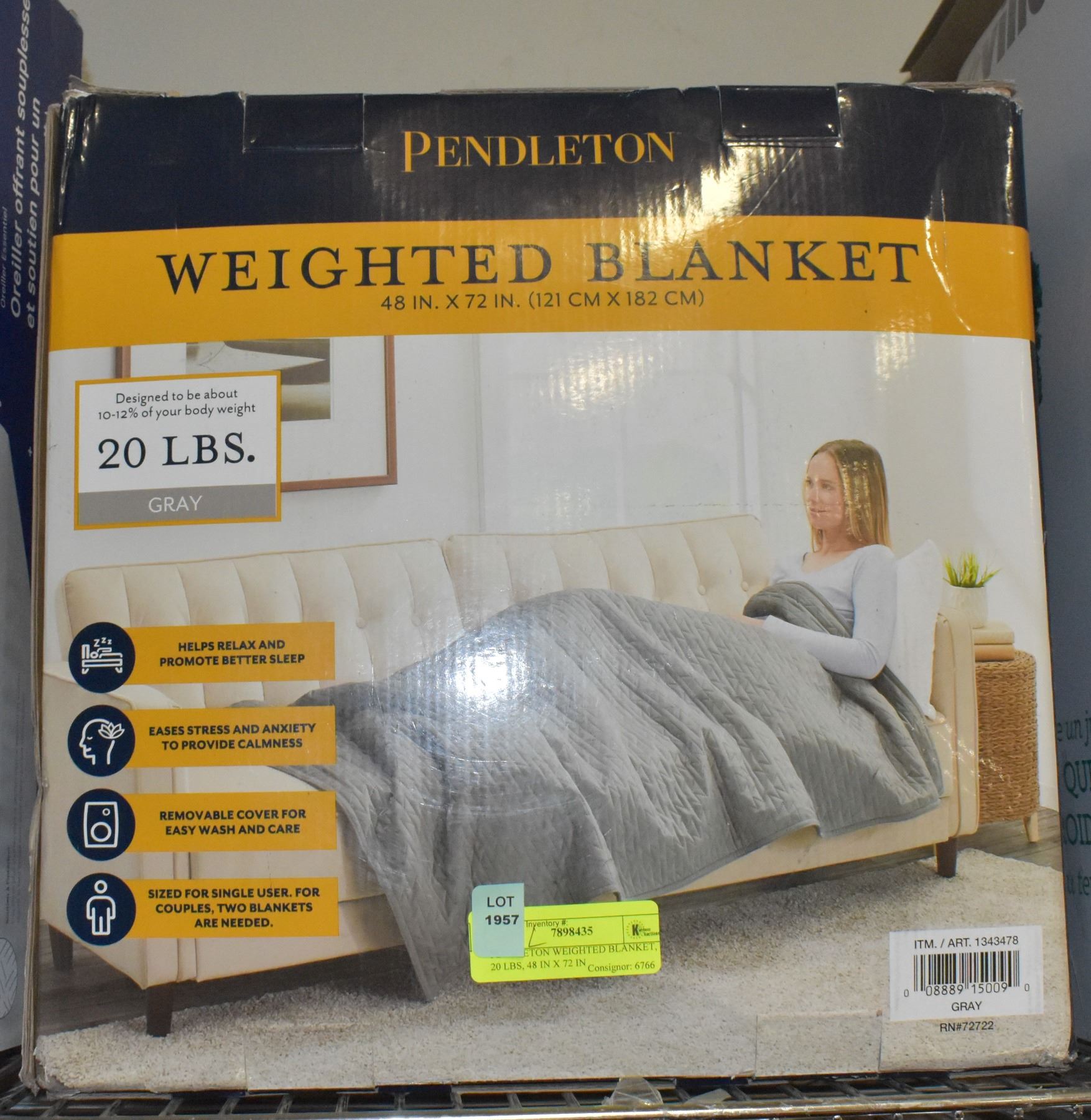 PENDLETON WEIGHTED BLANKET, 20 LBS, 48 IN X 72 IN