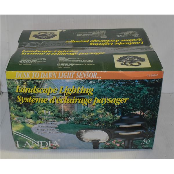 SOLAR AND LANDSCAPE LIGHTS.