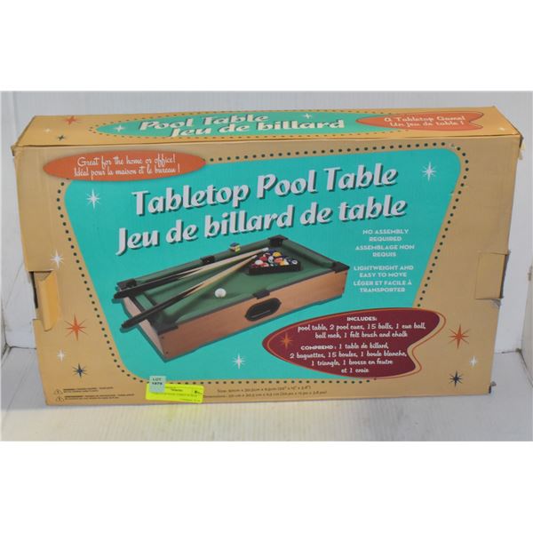 TABLETOP POOL TABLE IN BOX