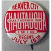 Image 1 : 1910 BEAVER CITY CHAUTAUQUA CELLULOID PINBACK BUTT