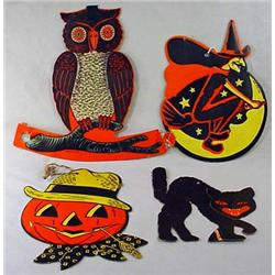 LOT OF 4 VINTAGE HALLOWEEN DIE CUTS