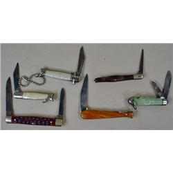 LOT OF 6 VINTAGE POCKET KNIVES - Incl. Case, Colon