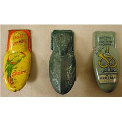 LOT OF 3 1920'S CRICKET ADVERTISING NOISE MAKERS -