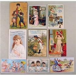 LOT OF 9 VICTORIAN TRADE CARDS - Incl. Little girl