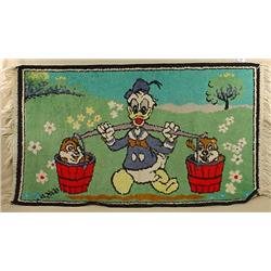 VINTAGE DONALD DUCK THROW RUG - APPROX. 43  BY 40 