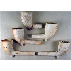 LOT OF 5 CIVIL WAR INDIAN CLAY TRADE PIPES - OAK H