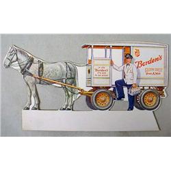C. 1930'S BORDEN MILK DIE-CUT ADVERTISING SIGN W/ 