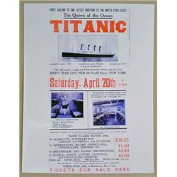 PHOTO REPRINT OF TITANIC TICKET FOR SALE POSTER - 