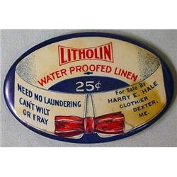 VINTAGE CELLULOID ADVERTISING MIRROR - LITHOLIN WA