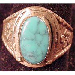 VINTAGE STERLING SILVER AND TURQUOISE LADIES RING