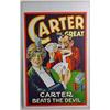 Image 1 : C. 1920'S CARTER THE GREAT MAGIC WINDOW POSTER PLA