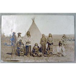 1908 RPPC REAL PHOTO POSTCARD SIOUX INDIAN FAMILY 
