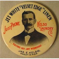 VINTAGE CELLULOID ADVERTISING POCKET MIRROR - VELV