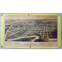 1880 STEREOVIEW CARD BIRDS EYE VIEW  FARGO DAKOTA 